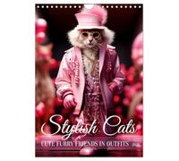 Stylish cats (Wall Calendar 2026 DIN A4 portrait), CALVENDO 12 Month Wall Calendar: Cute furry friends in outfits