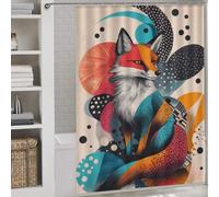 Stylish Fox Art Print Ideal Gift for Animal Lovers And Trendy Home Decor Fox in Abstract Art Rideau De Douche Lavable Et Élégant Pour Salle De Bain, Idéal Pour Les Chambres D'étudiants 64.17x70.87In