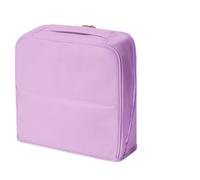 Stylish Handheld Partitioned Cosmetic Bag,Large Multi-Pocket Standing Makeup Bags with Detachable Mirror,Portable & Waterproof Travel Makeup Organizer with Multi-Compartments (Purple, L)