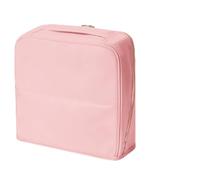 Stylish Handheld Partitioned Cosmetic Bag,Large Multi-Pocket Standing Makeup Bags with Detachable Mirror,Portable & Waterproof Travel Makeup Organizer with Multi-Compartments (Pink, L)