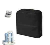 Stylish Handheld Partitioned Cosmetic Bag,Portable Large Capacity Standing Makeup Organizer,PU Leather Vertical Storage Makeup Case with Mirror for Desktop Travel & Daily Use (Black, L)