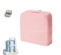 Stylish Handheld Partitioned Cosmetic Bag,Portable Large Capacity Standing Makeup Organizer,PU Leather Vertical Storage Makeup Case with Mirror for Desktop Travel & Daily Use (Pink, L)