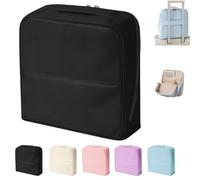 Stylish Handheld Partitioned Cosmetic Bag,Portable Standing Travel Makeup Bag with Mirror,Large Capacity PU Leather Multi-Pocket Organizer Bag with Compartments for Travel Daily Use