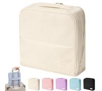 Stylish Handheld Partitioned Cosmetic Bag, Standing Partition Makeup Bag, Portable Standing Travel Makeup Bags for Women, Standing Make Up Bags with Luggage Band (White(Medium))