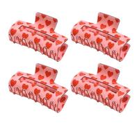 Stylish Heart Pattern Hair Clips, Acrylic Hair Claw Clips, Lightweight Sturdy Large, Versatile Decorative Cute, Non Slip Rectangle Jaw Pin for Thick, Women, 8x4cm