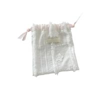 Stylish Lace Trimmed Closure Packet for Organizing Makeup Coin Earphones Drawstring Bag Sundries Storage Container Decorative Lace Coin Purse