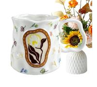 Stylish Milk Cup Mug, 330ml Watercolor Floral Ceramic, Beverage Container with Dreamy Design Kitchen Accessory Coffee Wine Cup Elegant Decorative for Home Desk Living Room Dorm Café Restaurant