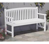 Stylish Outdoor Garden Bench for Patio, Deck, Lawn, and Poolside - Solid Wood, White Finish, 31.5-55in(140cm)