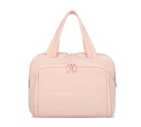 Stylish & Practical Travel Toiletry Bag, Lightweight Large Wide-Open Bag for Women - Puffy Makeup Organizer with Handle for Accessories & Toiletries on-The-go (Pink)