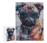 Stylish Pug with Sunglasses Puzzle 500 Pièces Educa Jouet en Bois Cadeau Unique Décoration Intérieure Jeu Éducatif Challenge Toy Adultes Et Enfants À Partir De 14 Ans 500 PCS