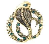 Stylish Snake Brooch Rhinestones Metal Lapel Pin for Women's Dress and Accessories