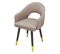 Stylish Water-Resistant Leather Dining & Kitchen Accent Chairs with High Padded Back and Sturdy Carbon Steel Legs - Light Gray Living Room Armchair