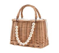 Stylish Wicker Tote, Woven Beach Handbag, Easy Access Bag with Lightweight Build, Summer Tote Bag for Dating Commuting College Vacation Pool Essentials, Bags with Chic Design, Wicker Handbag for Daily