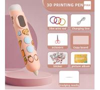 Stylo 3D pour enfants, bricolage, impression, peinture, dessin animé, art créatif, cadeau d'anniversaire, jouets pour enfants, rose