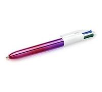 BIC - 1 Stylo 4 Couleurs Classiques - Décors Gradient - Pointe Moyenne : 1 mm - 1 Visuel Bleu