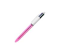 Stylo - 4 Couleurs - Pointe Moyenne - Bic - Corps Métal Rose