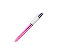 Stylo - 4 Couleurs - Pointe Moyenne - Bic - Corps Métal Rose