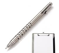 Stylo à action de boulon, outil d'écriture de poche EDC portable alliage de titane avec clip sécurisé stylo de signature métal rétractable pour bureau, école de commerce