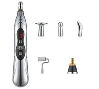 Stylo à acupuncture électronique 9 engrenages USB stylo à acupuncture rechargeable pour soulagement de la douleur stylo vibrant avec 5 têtes de massage pour la douleur en relief