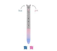 Legami – Stylo bicolore Kitty – encre bleue et rose, Click&Clack, pointe 1 mm