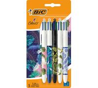 Stylo à bille 4 couleurs BIC 4 Colours 'Botanik', épaisseur 1,0mm, rechargeable | 5er Pack