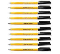 Stylo à bille à pointe fine 0,3 mm Staedtler Stick 430 - écriture lisse et sans effort à débit contrôlé - Lot de 10