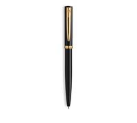 Waterman Stylo-bille Impression, pointe moyenne, encre bleue, laque noire, dorée, boîte cadeau
