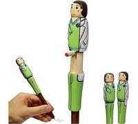 Stylo à bille amusant pour infirmière/médecin, marionnette en bois unique, décoration chaleureuse et humoristique, cadeau d'infirmière personnalisé pour homme et femme (1 pièce)
