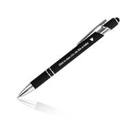 Stylo à bille avec gravure - Cadeau d'anniversaire pour fils - Cadeau d'anniversaire pour fils - Stylo porte-bonheur - En métal noir - Cadeau pour enfants de père, mère, beau-père, belle-mère