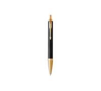 Parker IM Duo Coffret-cadeau avec Stylo Bille et stylo roller | finition métal Brossé avec attributs Or
