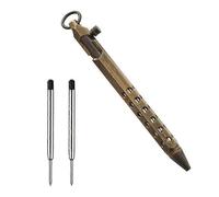 Stylo a bille Bolt Action en laiton massif, avec 2 recharges d'encre noire, avec boite cadeau pour remise de diplome, anniversaire (retro B)