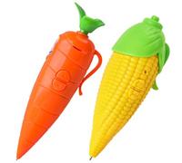 Stylo à bille carotte 2 en 1 avec enregistreur vocal de 60 secondes, jolis stylos en plastique au design maïs et carotte avec clip pour enfants, étudiants, enseignants, 2 pièces