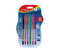 Stylo à bille classique 0.7mm 6pcs blister mix couleurs KEYROAD Stylo à bille Soft Jet