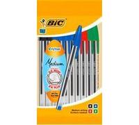 Stylo À Bille Cristal Medium, Bleu, En Sachet De 10