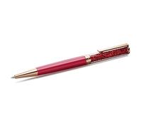 Stylo à bille Crystalline, Rouge, Laqué rose, placage de ton or rose OS