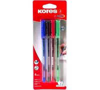 Stylo À Bille De Couleur, Stylo À Bille 1 Mm À Pointe Moyenne Avec Encre Anti - Salissure Pour Une Écriture Douce, Forme Triangulaire Ergonomique, Paquet De 4 Couleurs Assorties
