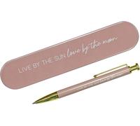 Stylo À Bille De Haute Qualité Dans Une Boîte Cadeau - Idée Cadeau Idéale Pour Le Début De L'université - Corail - Pour Femmes Et Hommes - Imprimé Avec Un Slogan Motivant - Set N° 5