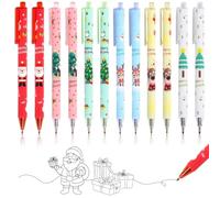 Stylo à Bille de Noël, 12 Pièces Stylos à encre gel de Noël, Père Noël Renne Arbre De Noël Bonhomme De Neige À Bille Fête De Noël Cadeau, Sac De Fête Remplisseur, Cadeaux pour étudiants, Enfant