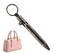 Stylo à bille de poche - Mini dispositif d'écriture porte-clés | Pendentif design en laiton pour partenaires, clients, proches, amis, petit accessoire de voyage, cadeau exécutif, capuchon en métal, ba