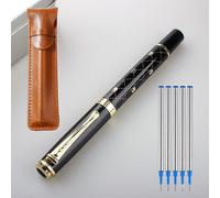 Stylo À Bille D'échiquier Doré De Luxe, Avec Clip, Recharge 500mm, Noir, En Métal, Papeterie, 0.7