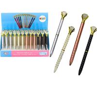 Stylo à bille Diamond, à pois, mine bleue, 0,7 mm, Mix