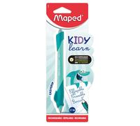 Maped – Stylo effaçable Kidy Learn – Requin enfants, ergonomique, rechargeable, gomme intégrée
