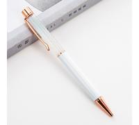 Stylo À Bille En Métal Cristal Huile, 1 Pièce, Fournitures Scolaires De Bureau, Papeterie Spinning Or Rose Brillant, Cadeau Mignon Avec Clip Pailleté