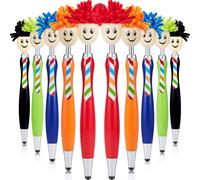 Stylo à bille en plastique, stylo à bille rétractable pour une utilisation pratique, stylet multifonctionnel avec fonction de nettoyage d'écran,