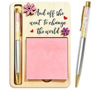 Stylo à bille en verre pour diplômés, stylo informatique inspirant avec pierre de lune quartz rose citrine, cadeau de remise de diplôme pour elle, nouveau départ, nouveau chapitre en verre de guérison