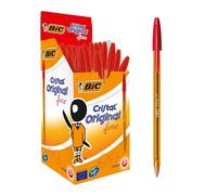 Stylo à bille fin Bic Cristal Original, bille en carbure de tungstène durable de