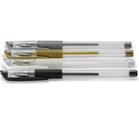 Stylo à bille gel Hama Classic - set de 4 couleurs (blanc/noir/or/argent)
