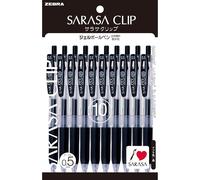Stylo À Bille Gel Zebra Sarasa 0,5 P-Jj15-Bk10 Noir 10 Pièces