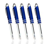 Stylo à bille LED 3 en 1 avec lumière et pointe tactile - Stylo à bille multifonction - Encre noire pour bureau, réunion d'affaires (rouge)