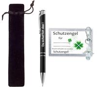 Stylo À Bille Motivation Ange Gardien - Carte Cadeau Porte - Bonheur - Examen, École, Départ, Nouvel Emploi, Nouvelle Profession, Collègues, Cadeau D'examen (Du Schaffst Das !)